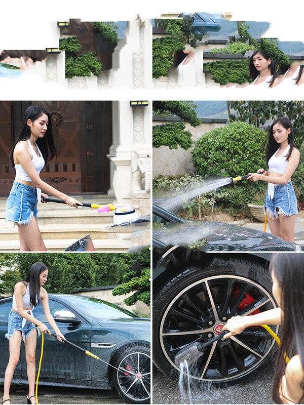 Car Wash Artifact Water Gun Hose High Pressure With Foam Pot Household Nozzle Car Brush Mop Tool Set - ZEYTONCART