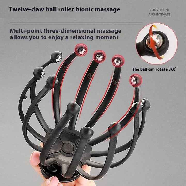 Manual 12-claw Rotating Ball Scalp Massager - ZEYTONCART