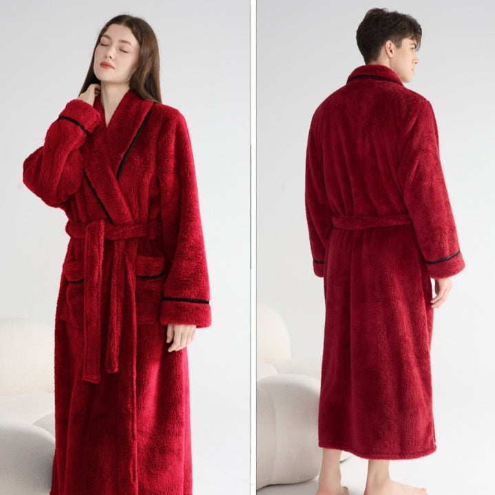Autumn And Winter Thick Night-robe Couple Style - ZEYTONCART