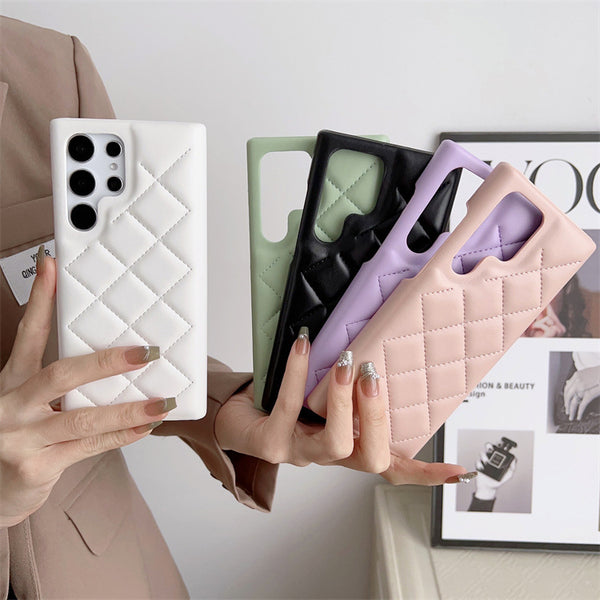 Diamond Plaid Phone Case Leather Phone Protective Case - ZEYTONCART