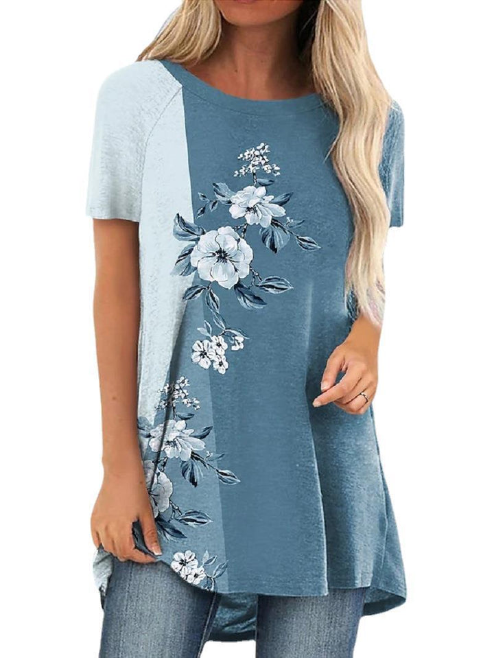 Women's Floral Theme Painting T-Shirt Floral - ZEYTONCART