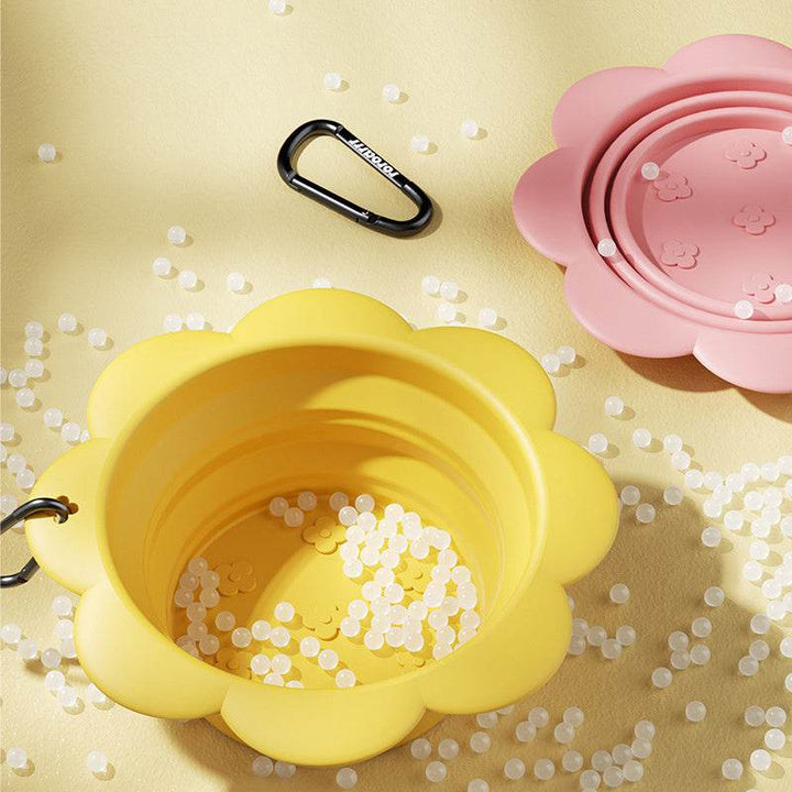 Dog Collapsible Bowl Folding Silicone Pet Travel Bowls Food Water Feeding BPA Free Foldable Cup Dish With Carabiner - ZEYTONCART