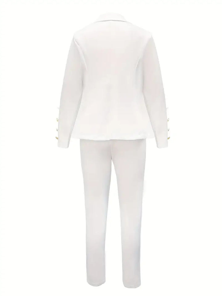 All Season Professional Women's Suit Set, Double Breasted Buttons, Gold Buttons, Essential For The Office, Women's Clothing For Autumn And Winter Seasons - ZEYTONCART