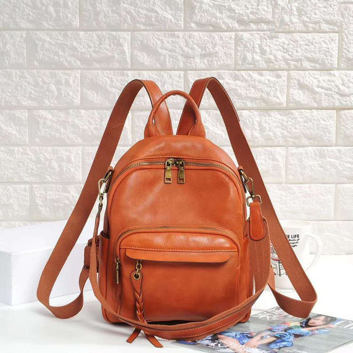 Retro Soft Leather Fashion Backpack - ZEYTONCART