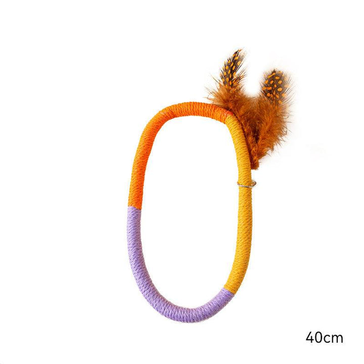 Cotton Rope Cat Toys Catnip Toys With Feather Safe Teeth Cleaning Chew Toy For Cats Interactive Cat Kicker Toys Cat Toys For Bored Indoor Cats And Kittens - ZEYTONCART
