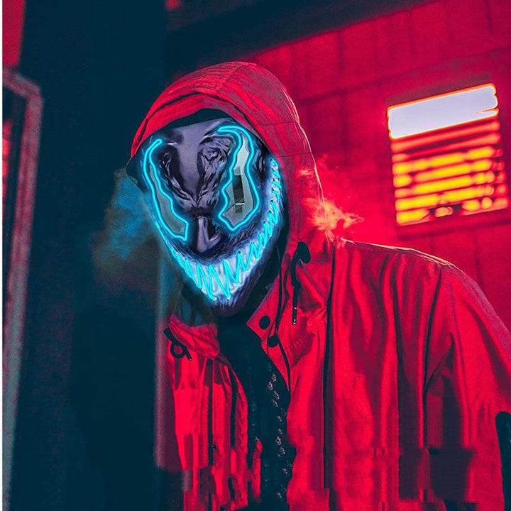 Movie Horror Funny Full Face LED Mask Props - ZEYTONCART
