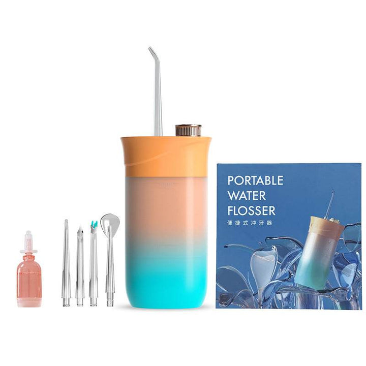 Home Oral Irrigator Dental Portable Water Flosser Tips USB Rechargeable 200 ML Water Tank Flosser Irrigator For Cleaning Teeth - ZEYTONCART