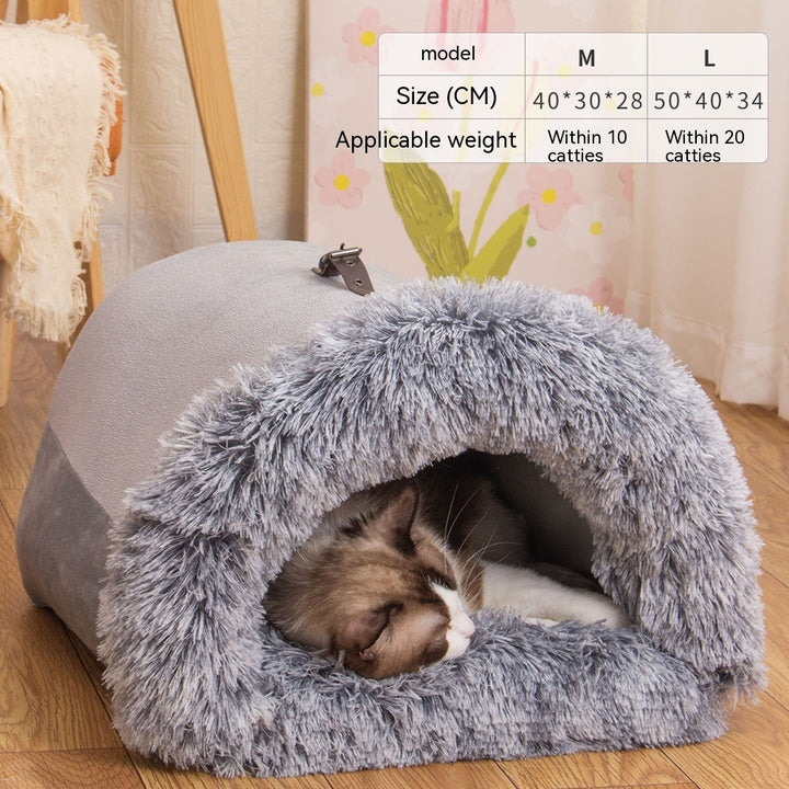 New Splice Portable Pet Nest Portable Autumn And Winter Warm Dog Nest Moisture-proof Long Fur Cat Nest Cross Border Pet Nest - ZEYTONCART