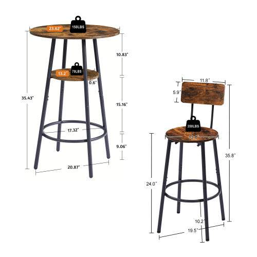 Round Bar Stools With Shelves - ZEYTONCART