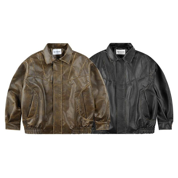 Retro Leather Clothing For Men And Women Loose - ZEYTONCART
