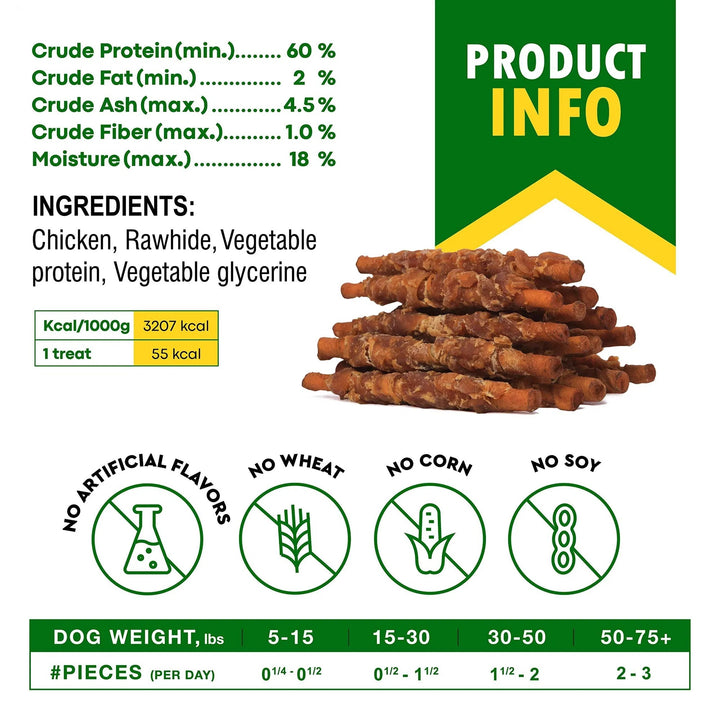 Dog Smoked Rawhide Sticks Wrapped Chicken Pet Natural Chew Treats Grain Free Organic Meat Healthy Human Grade Dried Snacks In Bulk - ZEYTONCART
