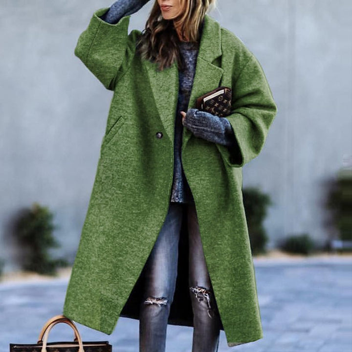Women's Color Matching Plaid Long-sleeved Coat - ZEYTONCART