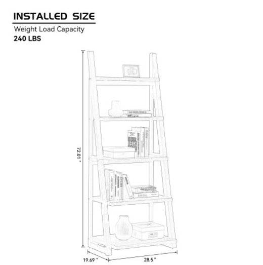 5 Tiers Of Shelves, Bookshelves, Storage Shelves, Bookshelves With Rubberwood Frames Unavailable Platforms- Welfel Temu - ZEYTONCART
