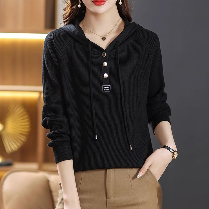 Women's Autumn And Winter Outerwear Knitted Hoodie - ZEYTONCART