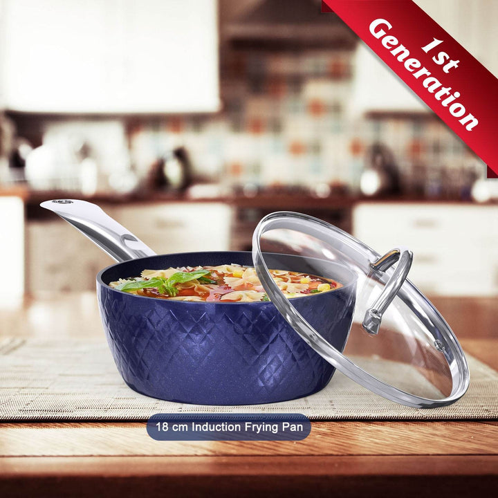 Frying Pan Sets Non Stick 3Pieces Blue 3D Diamond Cookware - ZEYTONCART