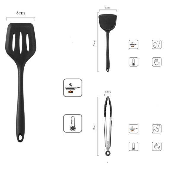 Silicone spatula non-stick cookware special kitchen set - ZEYTONCART