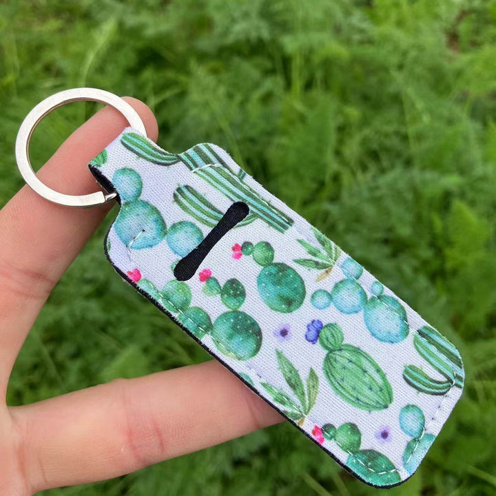 Printed Leopard Print SUNFLOWER Snake Pattern Women's Lipstick Pack Sets Of Key Chain Creative Perfume Bag - ZEYTONCART