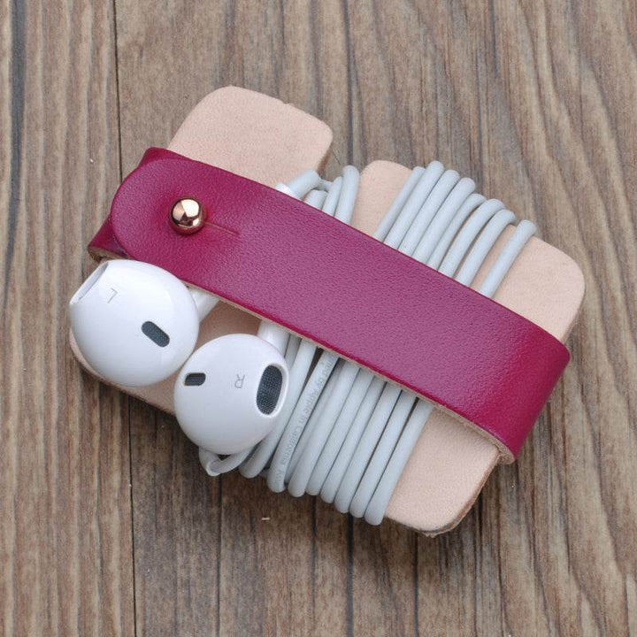 Handmade Leather Data Cable Management Belt - ZEYTONCART