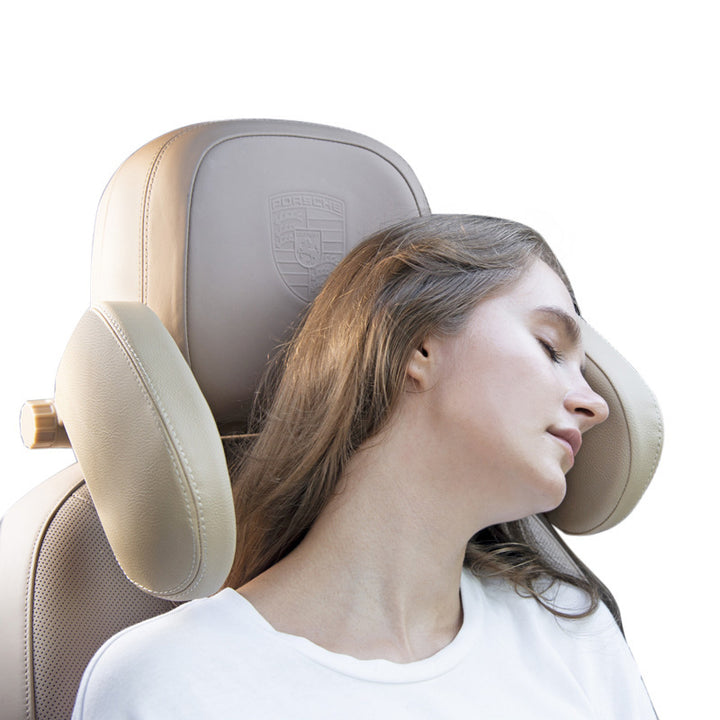 Car headrest pillow Sleep Adjustable Side Car Soft Travel Seat Headrest Auto Leather Support Neck Pillow Cushion car accessories - ZEYTONCART