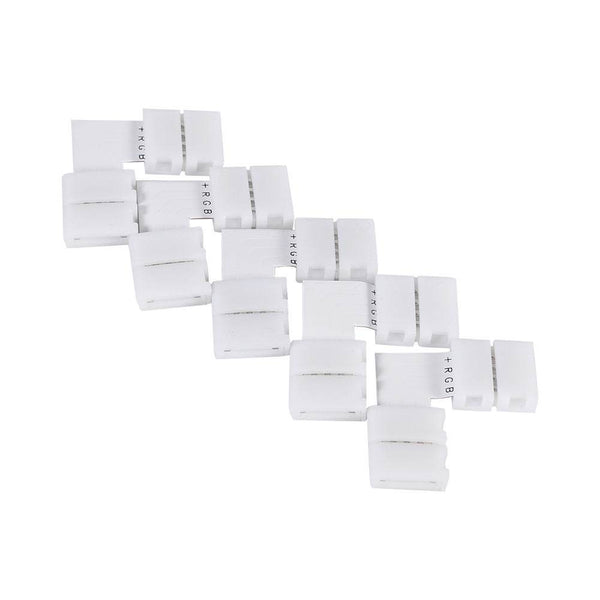 5Pcs L Shape 4pin 10mm Solderless Corner Connectors Adapters For RGB 5050 LED Strip Lights - ZEYTONCART