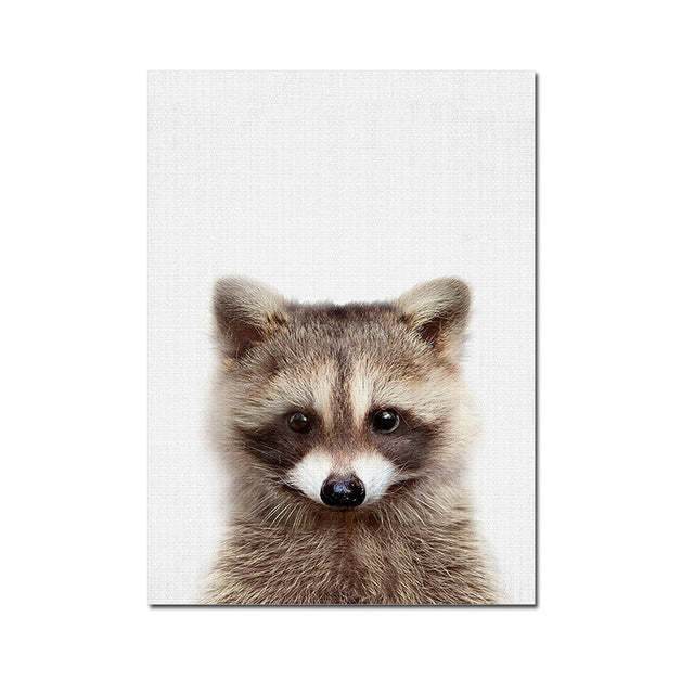 Woodland Nursery Wall Art Animal Canvas Painting - ZEYTONCART