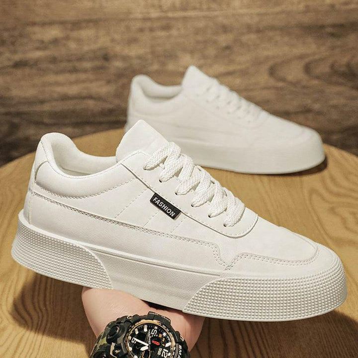 Casual Board Flat Shoes Men Breathable Thick-soled Lace-up Sneakers For Walking Running - ZEYTONCART