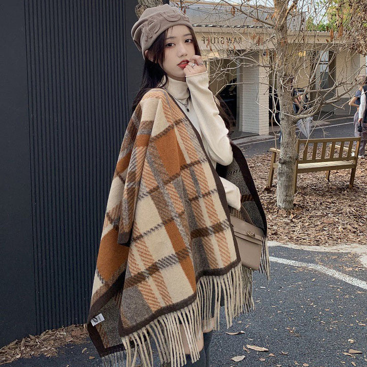 High-end Atmosphere All-matching Tassel Outer Scarf Women's Winter - ZEYTONCART