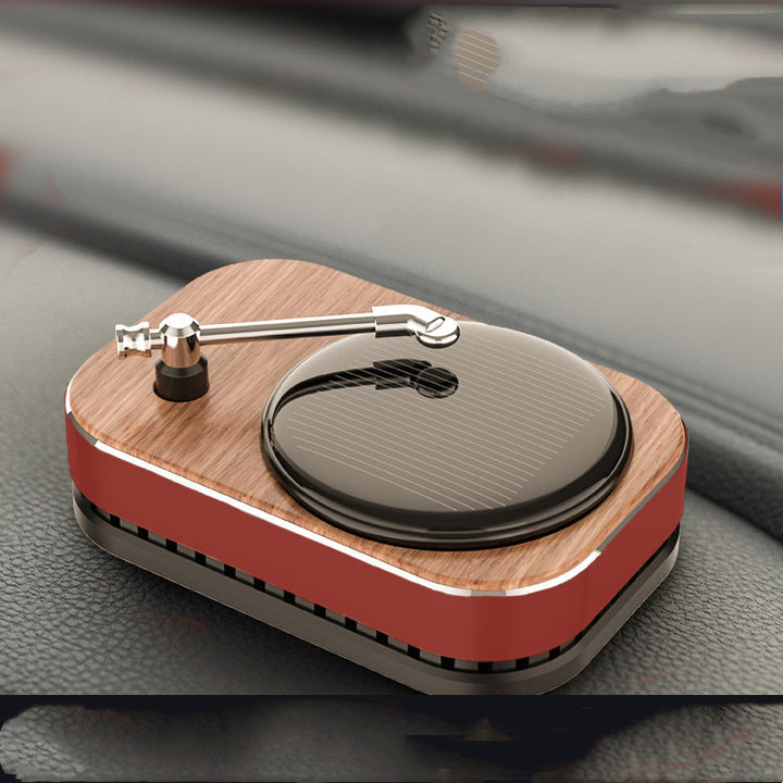 Solar Record Player Rotating Perfume Car Accessories Aromatherapy Decoration - ZEYTONCART