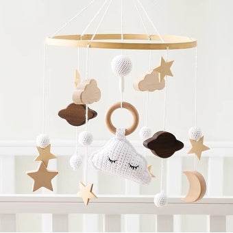 Hand Crocheted Wooden Nursery Wall Hanging - ZEYTONCART