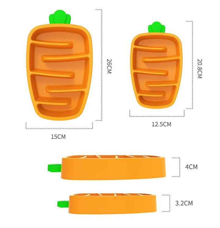 Slow Feeder Dog Bowl, Dog Food Bowl For Small & Medium-Sized Dogs, Carrot Design Dog Bowls,Non-Slip Dog Slow Feeder Bowls, Pet Slow Feeder Bowl For Dry Wet Food - ZEYTONCART