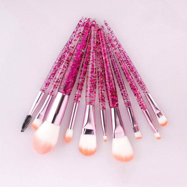 ZEYTON Glitter Makeup Brush Set - 10-Piece Essentials - ZEYTONCART