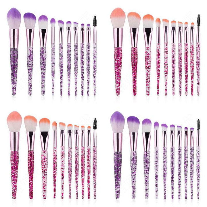 ZEYTON Glitter Makeup Brush Set - 10-Piece Essentials - ZEYTONCART