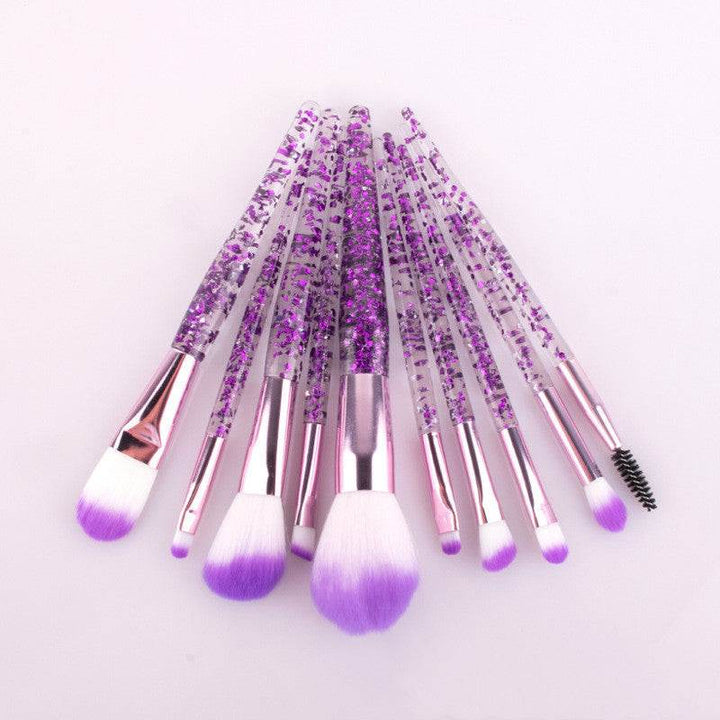 ZEYTON Glitter Makeup Brush Set - 10-Piece Essentials - ZEYTONCART