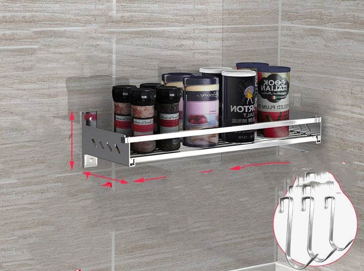 ZEYTON CART Kitchen Spice Shelf Wall Organizer with Hooks - ZEYTONCART
