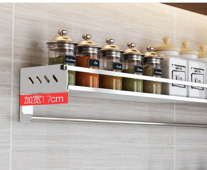 ZEYTON CART Kitchen Spice Shelf Wall Organizer with Hooks - ZEYTONCART