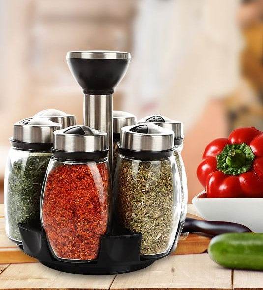 ZEYTON CART Lightweight Spice Bottle Set with Holder - ZEYTONCART
