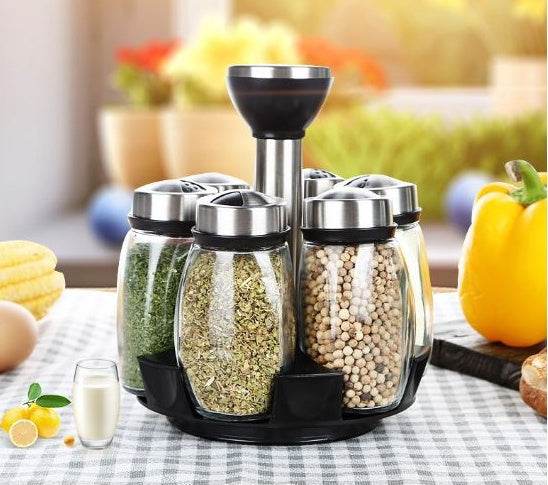 ZEYTON CART Lightweight Spice Bottle Set with Holder - ZEYTONCART