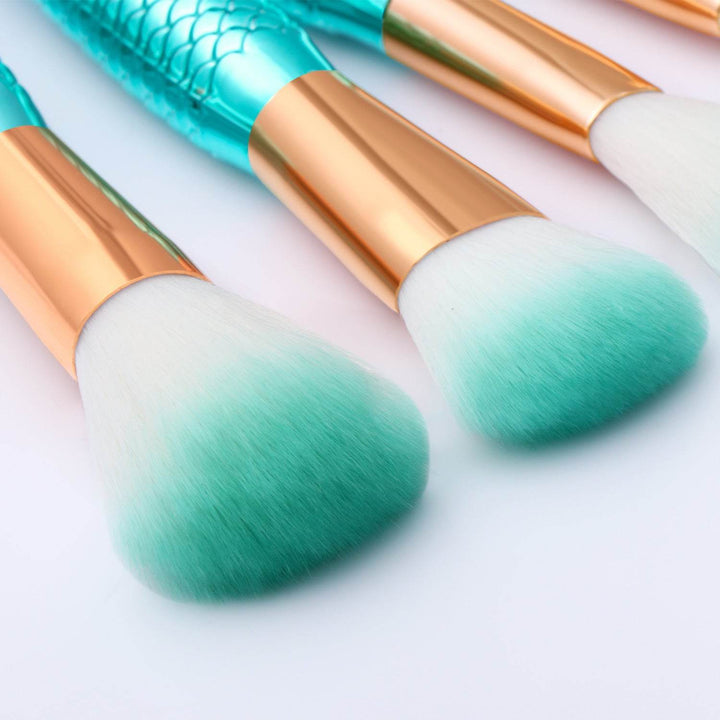 11pcs Makeup Brushes Kit Maquiagem Maquillaje New Mermaid Foundation Eyebrow Eyeliner Cosmetic Makeup Brushes - ZEYTONCART