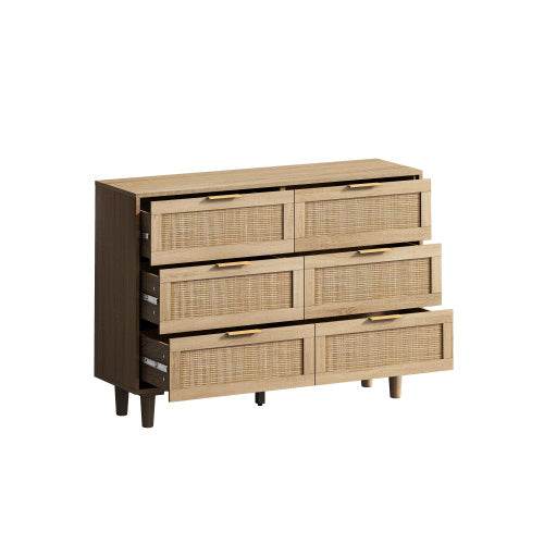 Drawers Rattan Storage Cabinet Rattan Drawer,for Bedroom,Living Room,Natural - ZEYTONCART