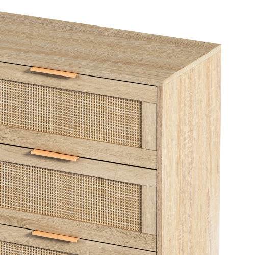 Drawers Rattan Storage Cabinet Rattan Drawer,for Bedroom,Living Room,Natural - ZEYTONCART