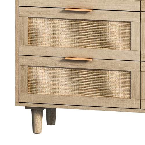 Drawers Rattan Storage Cabinet Rattan Drawer,for Bedroom,Living Room,Natural - ZEYTONCART