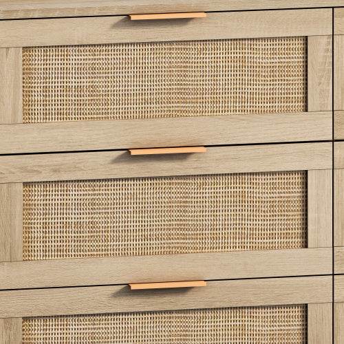 Drawers Rattan Storage Cabinet Rattan Drawer,for Bedroom,Living Room,Natural - ZEYTONCART