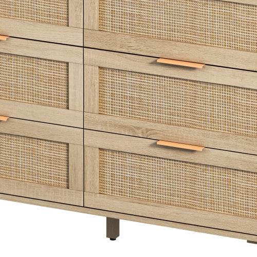 Drawers Rattan Storage Cabinet Rattan Drawer,for Bedroom,Living Room,Natural - ZEYTONCART