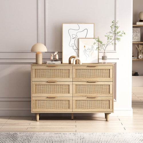 Drawers Rattan Storage Cabinet Rattan Drawer,for Bedroom,Living Room,Natural - ZEYTONCART