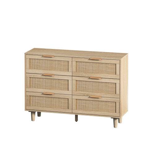 Drawers Rattan Storage Cabinet Rattan Drawer,for Bedroom,Living Room,Natural - ZEYTONCART