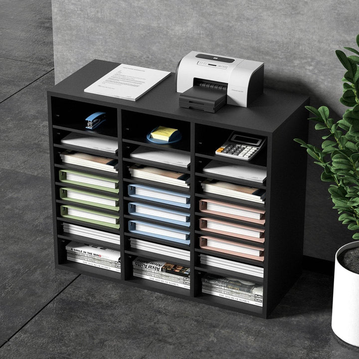 ZEYTON CART Wood Office Mailroom Organizer for Files - ZEYTONCART