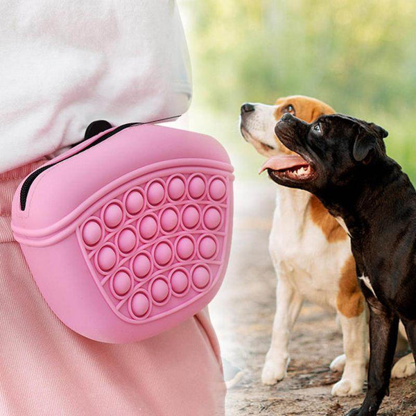 Silicone Pop It Fidget Pet Treat Bag for Dogs - ZEYTONCART