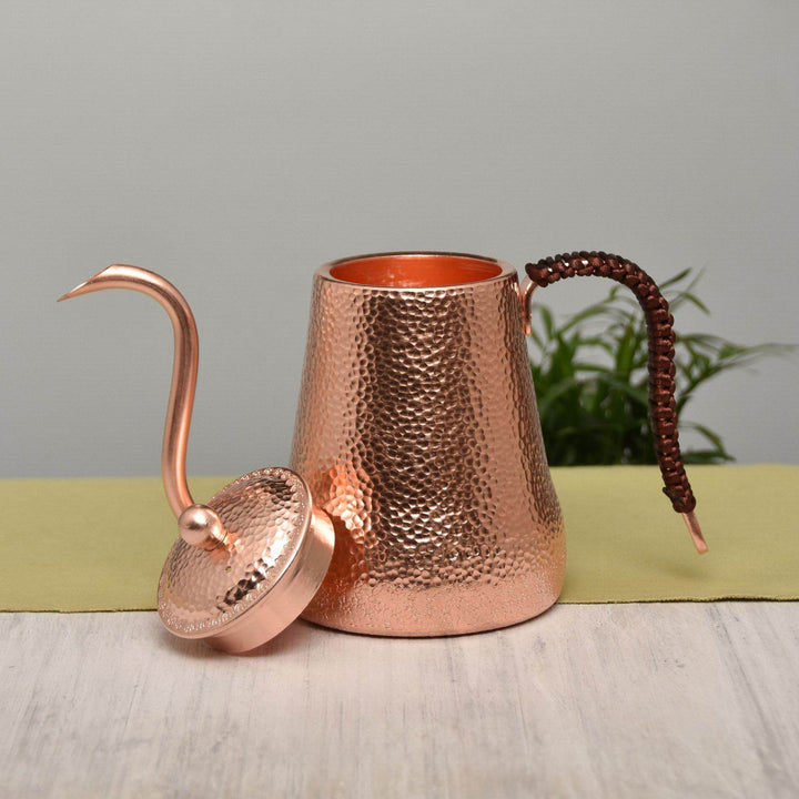 Zeyton Thin Neck Coffee Kettle - Hammered Copper Design - ZEYTONCART
