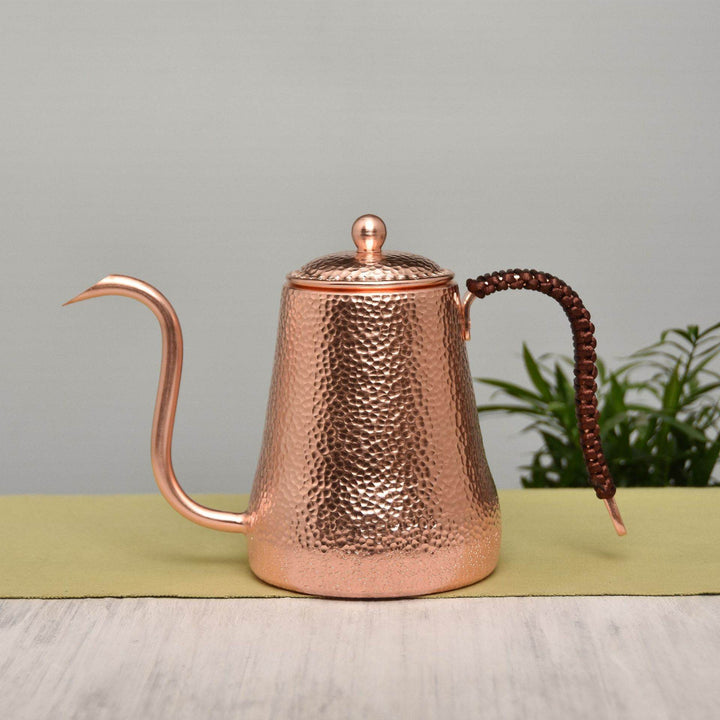 Zeyton Thin Neck Coffee Kettle - Hammered Copper Design - ZEYTONCART