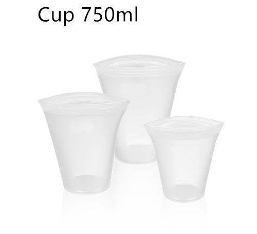 Reusable Clear Plastic Storage Cups - Set of 3 Sizes - ZEYTONCART